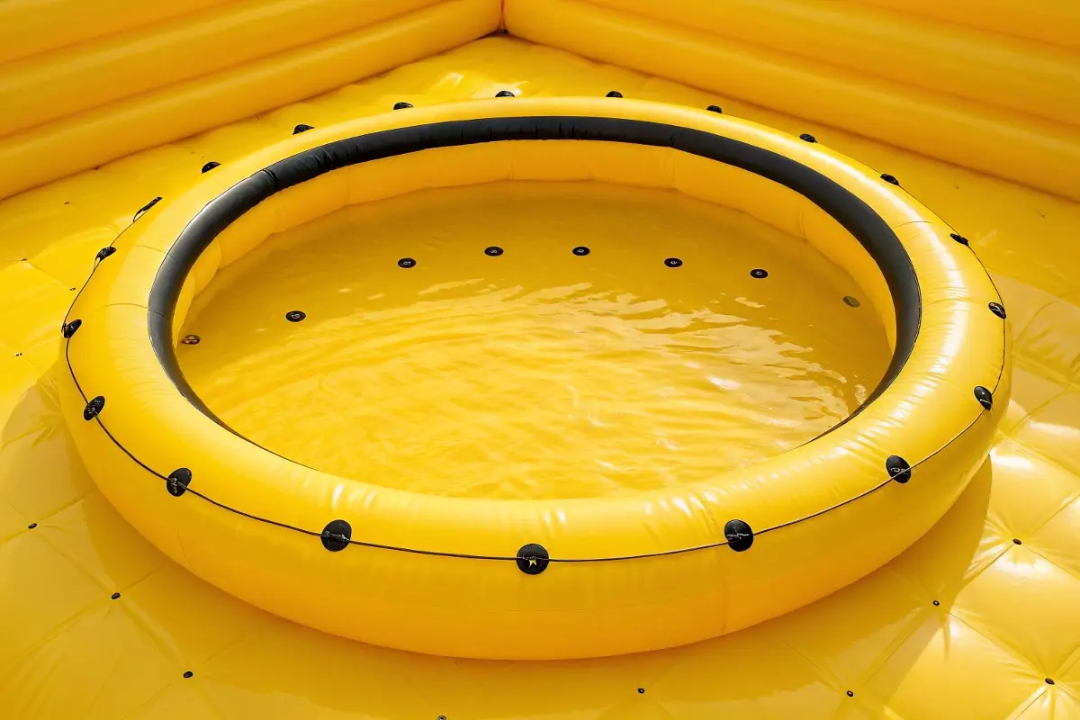 Self-rising pop up spill pool